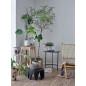 bloomingville cache pot rustique gres blanc bleu