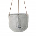 bloomingville cache pot suspendu forme de visage gres gris