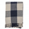 bloomingville plaid coton a grands carreaux bleu