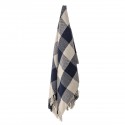 bloomingville plaid coton a grands carreaux bleu