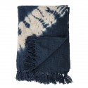 Plaid coton tie dye franges Bloomingville bleu