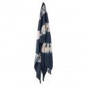 bloomingville plaid coton tie dye bleu fonce franges