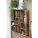 etagere murale carree multi niches bois recycle campagne ib laursen