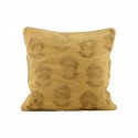 house doctor housse de coussin carre impression velours jaune moutarde