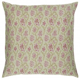 taie d oreiller coton imprime vintage fleurs vert rouge ib laursen