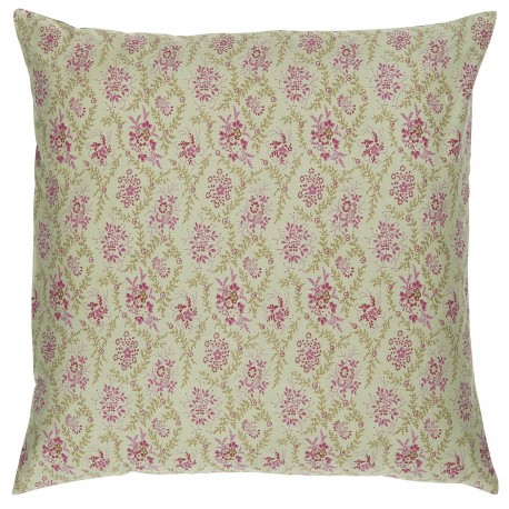 taie d oreiller coton imprime vintage fleurs vert rouge ib laursen