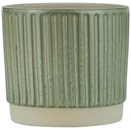 cache pot gres strie vert clair olive b laursen