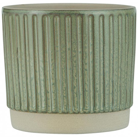 cache pot gres strie vert clair olive b laursen