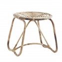 madam stoltz tabouret rond bois de bambou tresse style vintage