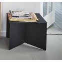 hk living table basse rectangulaire design tole pliee origami noir