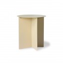 hk living table d appoint ronde metal tole pliee beige