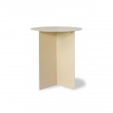 hk living table d appoint ronde metal tole pliee beige