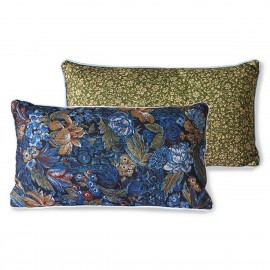 hk living doris coussin reversible imprime fleuri bleu