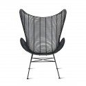 Fauteuil Egg chair outdoor HK Living noir