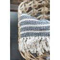 Plaid coton franges rayures IB Laursen gris