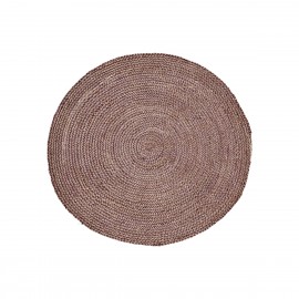 house doctor petit tapis rond rouge chanvre structure