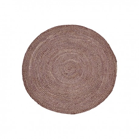 Tapis rond en chanvre House Doctor Structure rouge