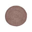 Tapis rond en chanvre House Doctor Structure rouge