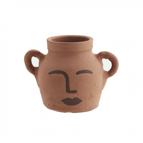 madam stoltz petit vase pot argile visage oreilles