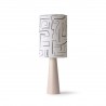 hk living abat jour cylindrique pour lampe a poser blanc noir