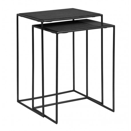 table basses gigognes epure metal granit noir nordal timeless