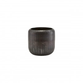 cache pot chic verre strie marron brun house doctor utla