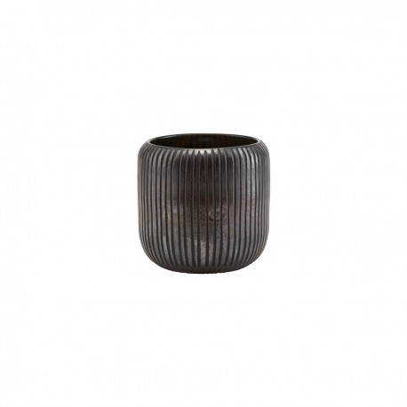 cache pot chic verre strie marron brun house doctor utla