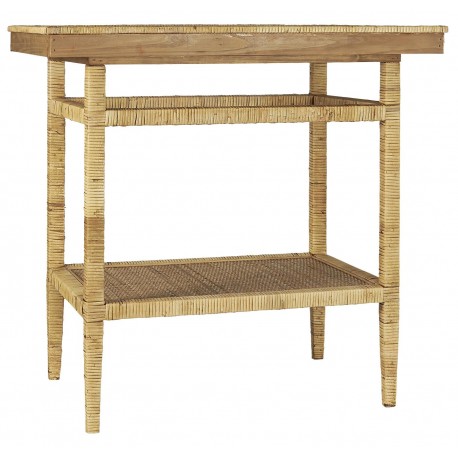 table console avec etagere rangement bambou tresse ib laursen