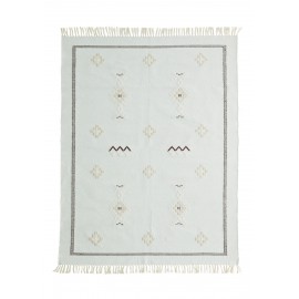 Tapis coton tissé motif ethnique Madam Stoltz vert