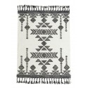 madam stoltz tapis ethnique noir blanc coton tisse