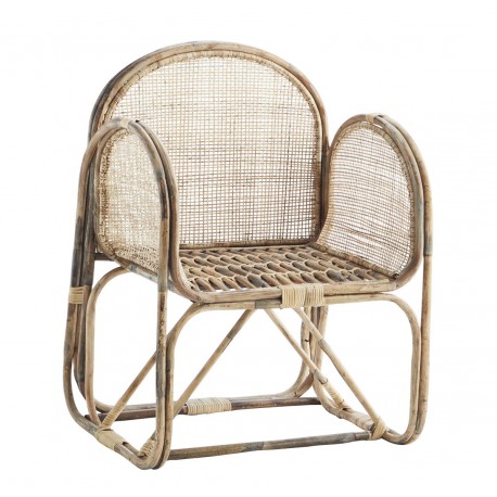 madam stoltz fauteuil bois de bambou tresse