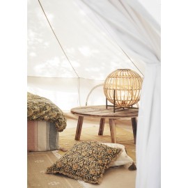 madame stoltz lampe de table ronde boule en bois bambou