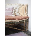 madam stoltz matelas de banquette coton raye blanc orange