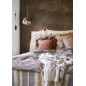 madam stoltz matelas de banquette coton raye blanc orange