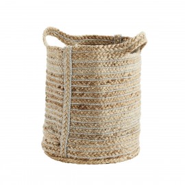 Panier tressé en jute fil argent Madam Stoltz