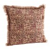 madam stoltz housse coussin vintage coton imprime rose nude franges