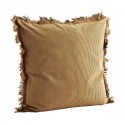 housse de coussin franges rayures fines marron madam stoltz