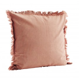 Housse de coussin coton rayé franges Madam Stoltz