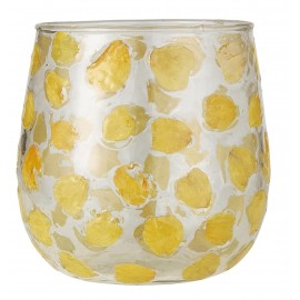 Teelichthalter echte Blütenblätter IB Laursen Gelb