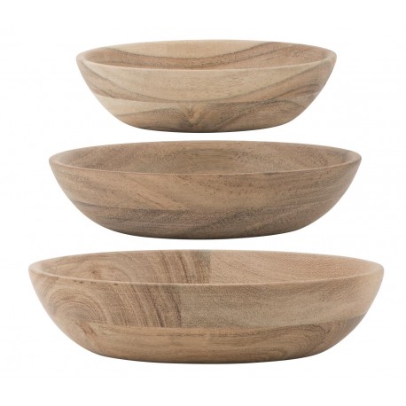 set de 3 bols en bois brut d acacia naturel ib laursen