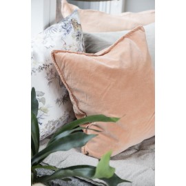 housse de coussin velours saumon corail orange ib laursen