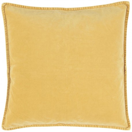 housse de coussin velours jaune clair pastel ib laursen 50 x 50 cm