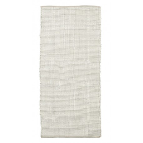 tapis descente de lit chindi coton blanc house doctor 70 x 160 cm