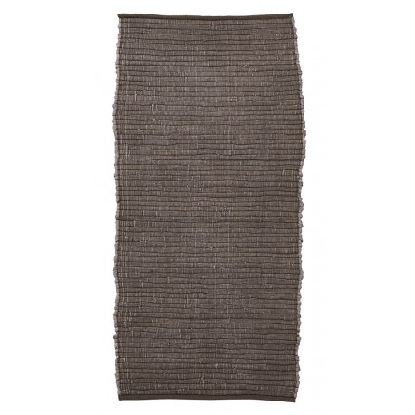 house doctor tapis descente de lit chindi marron 70 x 160 cm