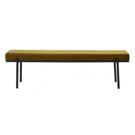 banc chic velours metal noir house doctor lao vert olive moutarde