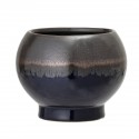 cache pot chic boule gres noir emaille brillant bloomingville