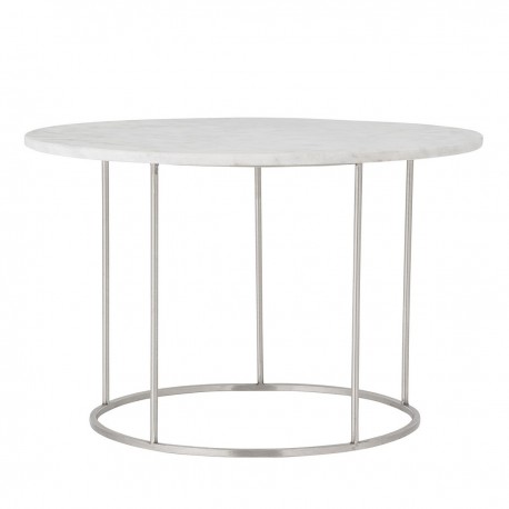 Table basse ronde marbre métal Bloomingville blanc