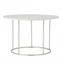 bloomingville table basse ronde plateau marbre blanc metal argent
