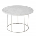 Table basse ronde marbre métal Bloomingville blanc