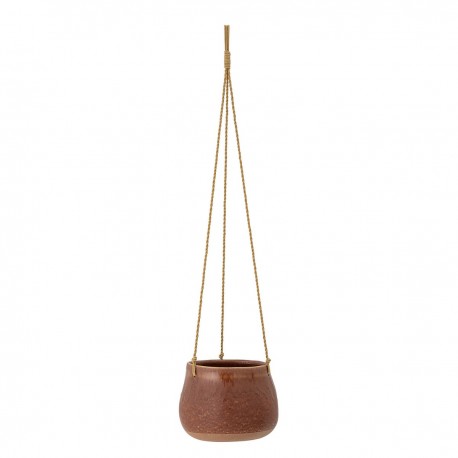 cache pot a accrocher sur corde gres marron bloomingville